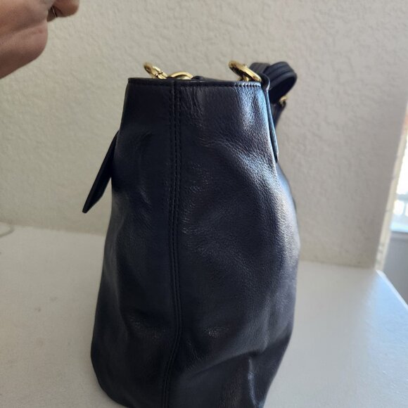 Euc Coach Madison Black Leather Y2k Shoulder Bag Tote - Picture 7 of 14